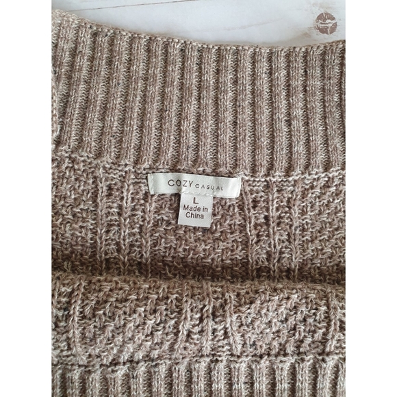 CozyCasual Chunky Knit off-the-shoulder Sweater, Women's Large - Picture 6 of 11